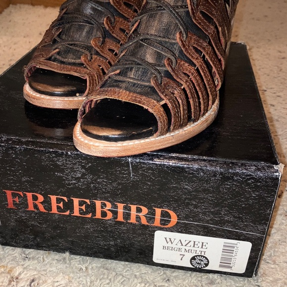 Freebird Dark Brown Strappy Heeled sandals - Picture 2 of 11